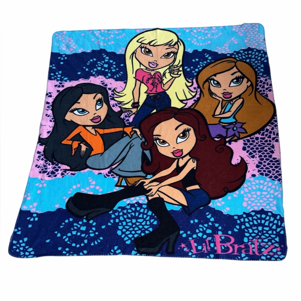 Rare Lil Bratz Blanket Throw Blue Pink Y2k